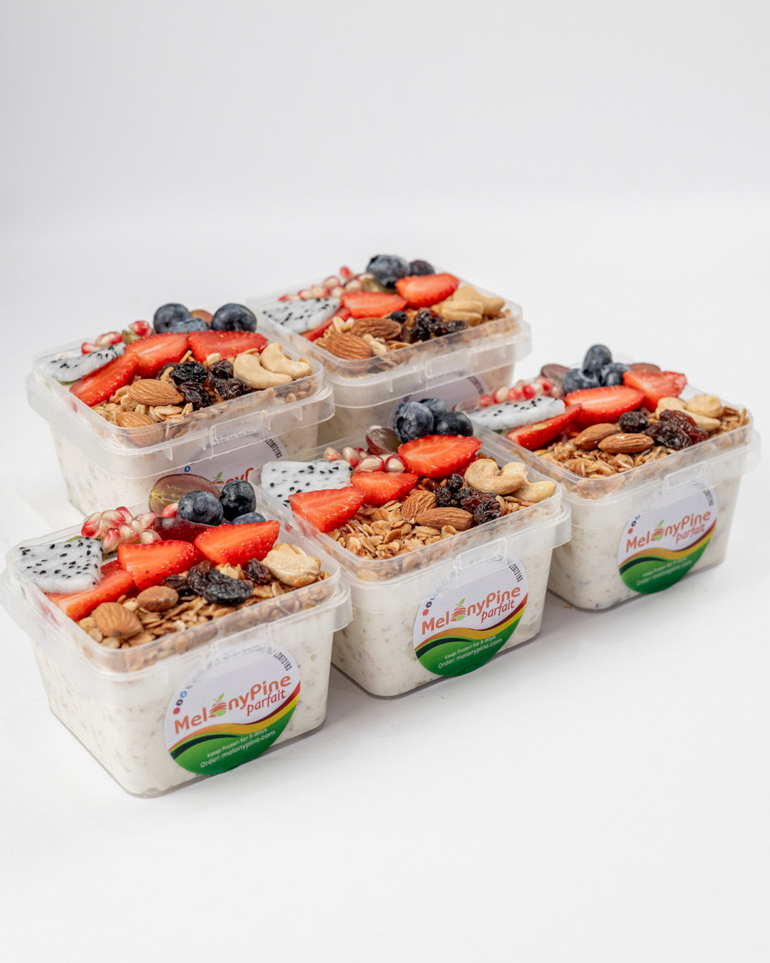 5 Bowls Of 330ml Tropical Deluxe Parfait