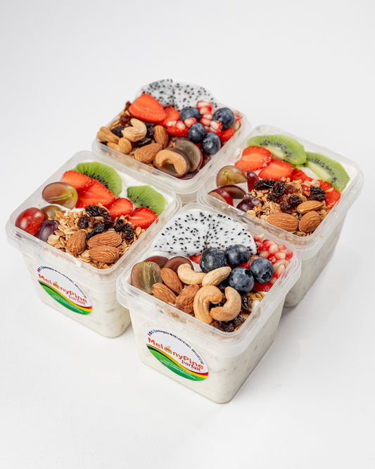 2 Bowls Of 500ml Exotic Berry And 2 Bowls Of 500ml Tropical Deluxe Parfait