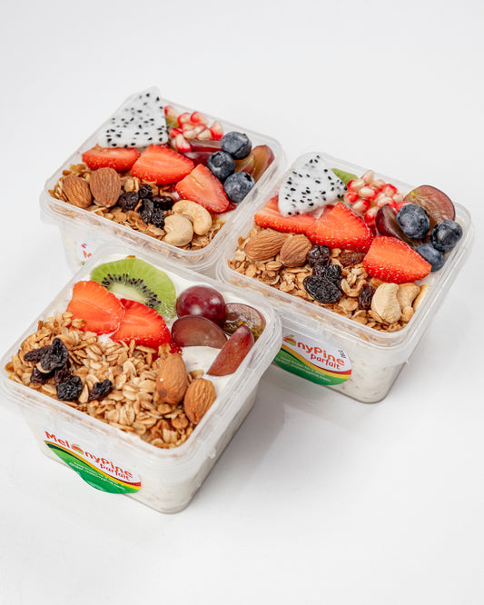 2 Bowls Of 330ml Tropical Deluxe Parfait And 1 Bowl Of 330ml Exotic Berry Parfait