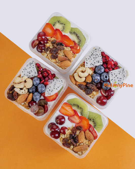 2 Bowls Of 500ml Exotic Berry And 2 Bowls Of 500ml Tropical Deluxe Parfait