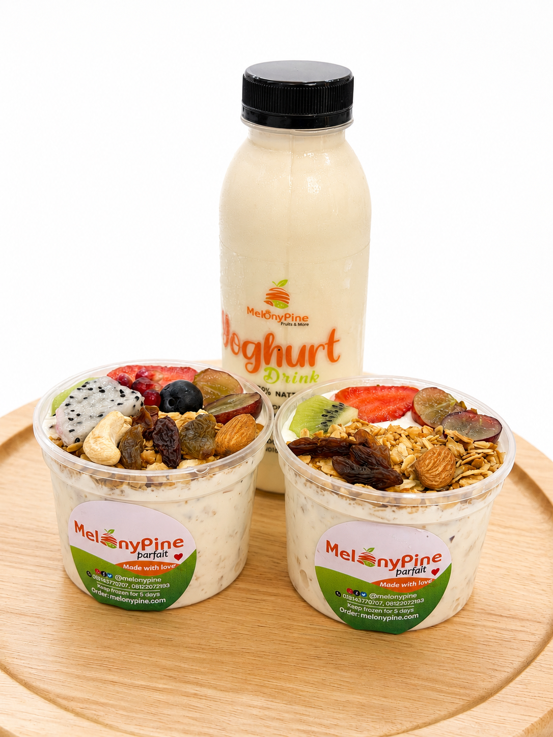 1 Bowl 250ml Exotic Berry and 1 Bowl of 250ml Tropical plus 1 Bottle of Delicious Drinking Yoghurt